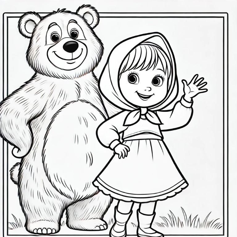 Dibujos para colorear e imprimir Masha Y El Oso