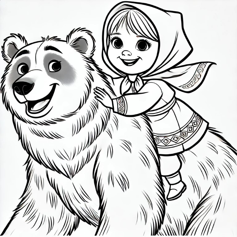 Dibujos para colorear e imprimir Masha Y El Oso