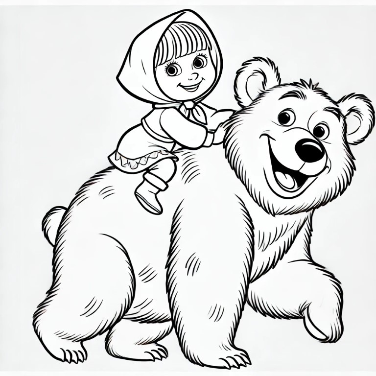 Dibujos para colorear e imprimir Masha Y El Oso