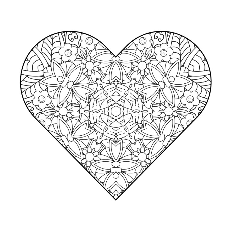 Dibujos para colorear e imprimir Corazones