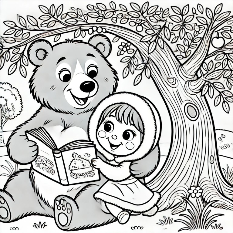 Dibujos para colorear e imprimir Masha Y El Oso