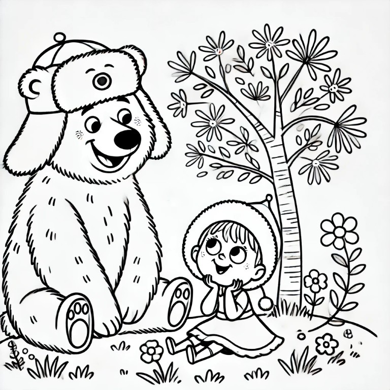 Dibujos para colorear e imprimir Masha Y El Oso