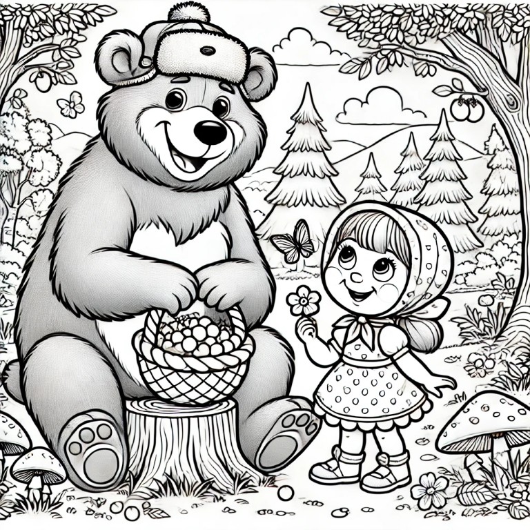 Dibujos para colorear e imprimir Masha Y El Oso