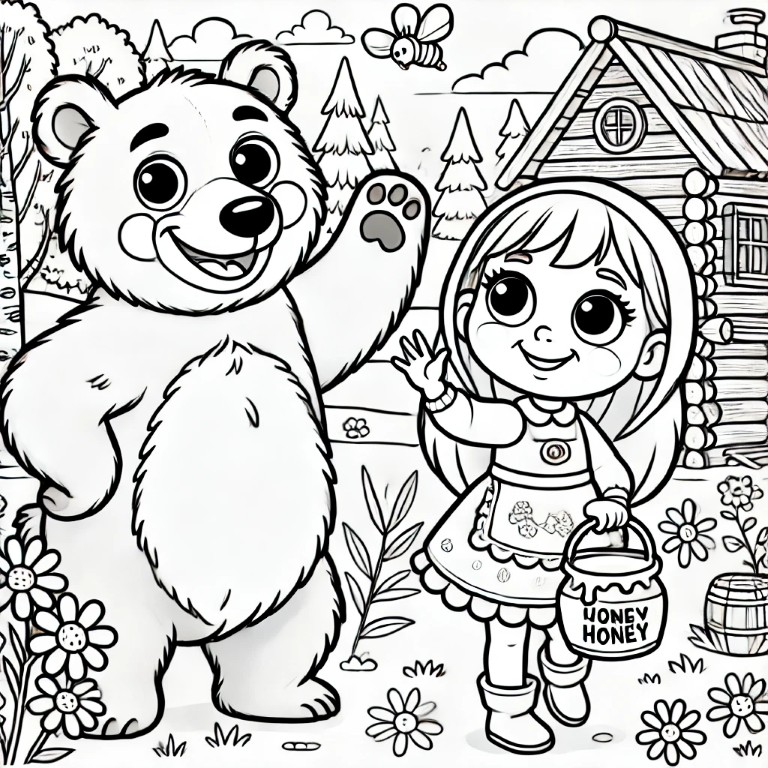 Dibujos para colorear e imprimir Masha Y El Oso