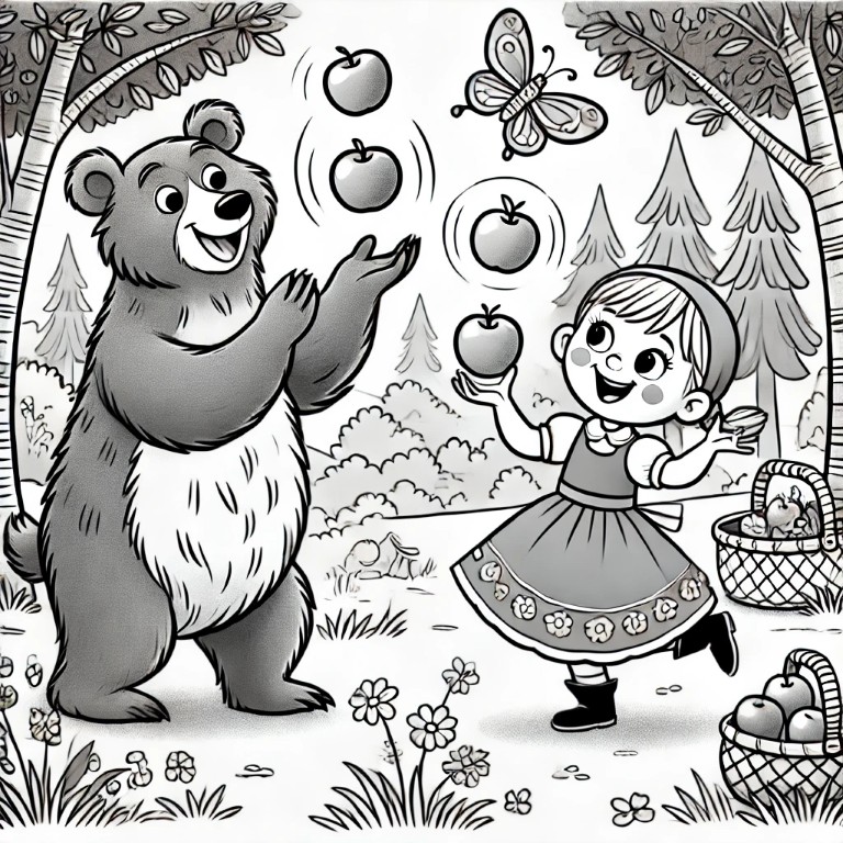 Dibujos para colorear e imprimir Masha Y El Oso