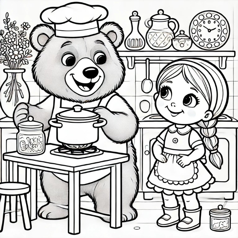 Dibujos para colorear e imprimir Masha Y El Oso