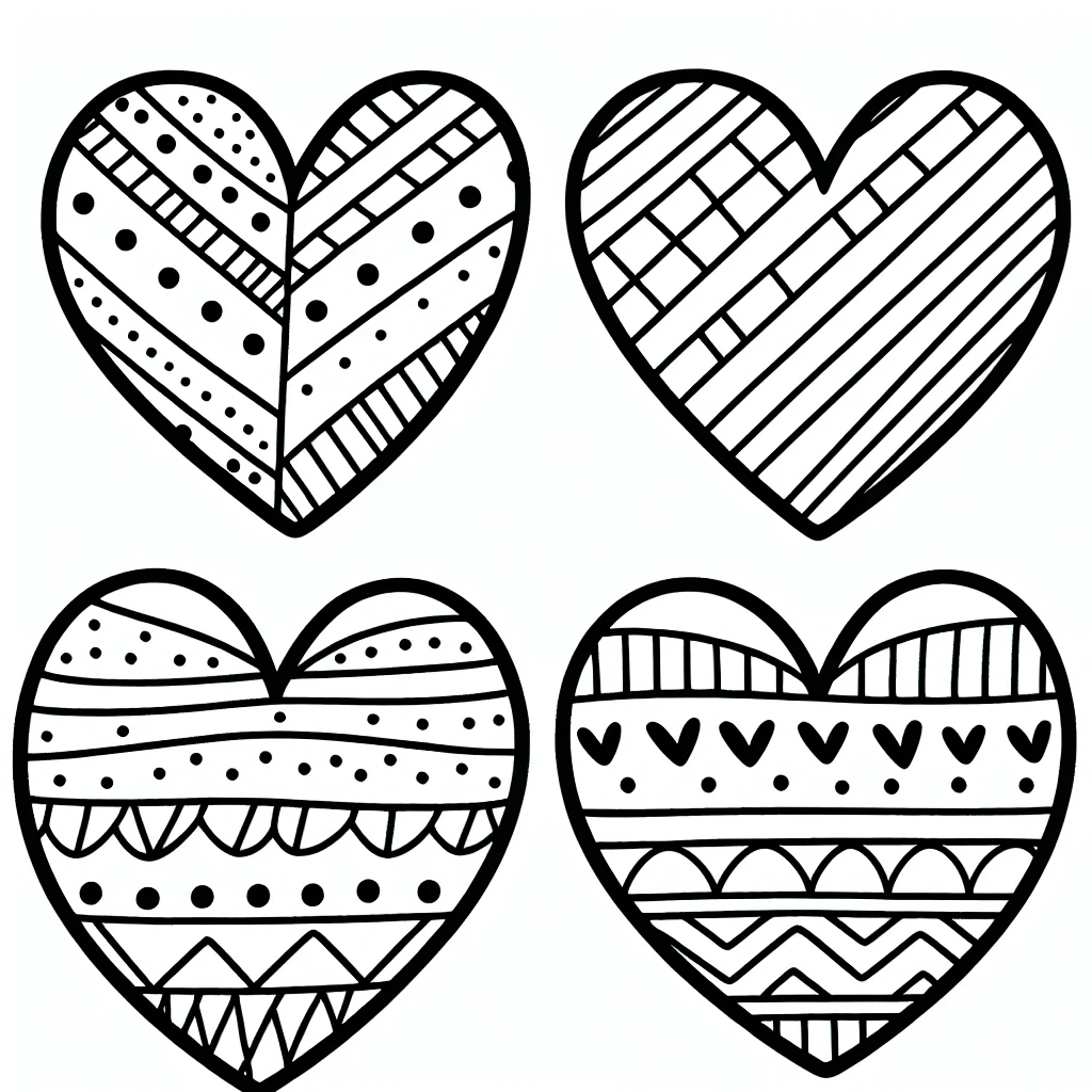 Dibujos para colorear e imprimir Corazones