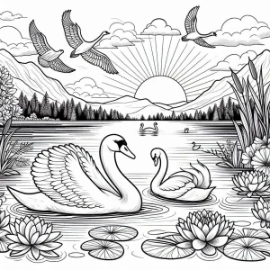 cisnes para colorear 25