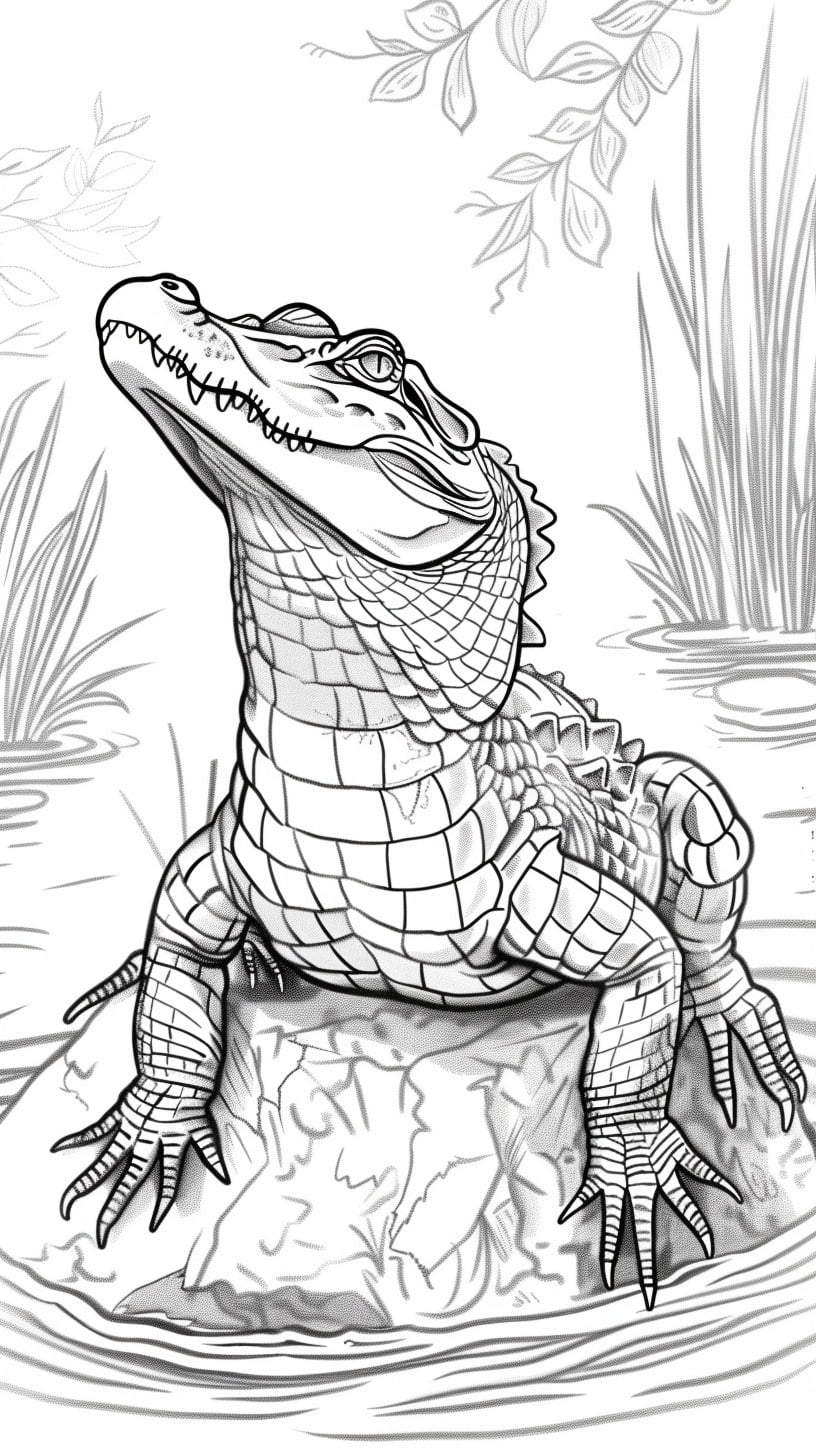 Dibujos para colorear e imprimir Cocodrilos