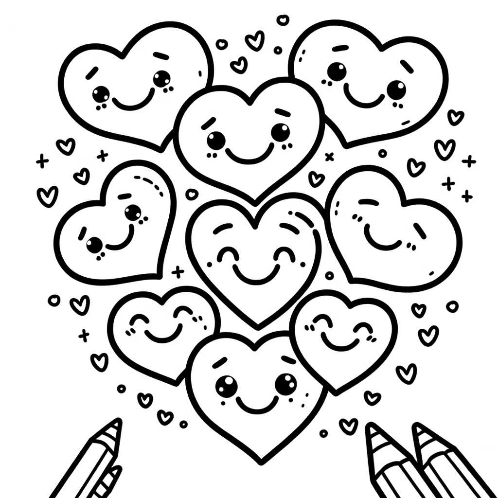 Dibujos para colorear e imprimir Corazones