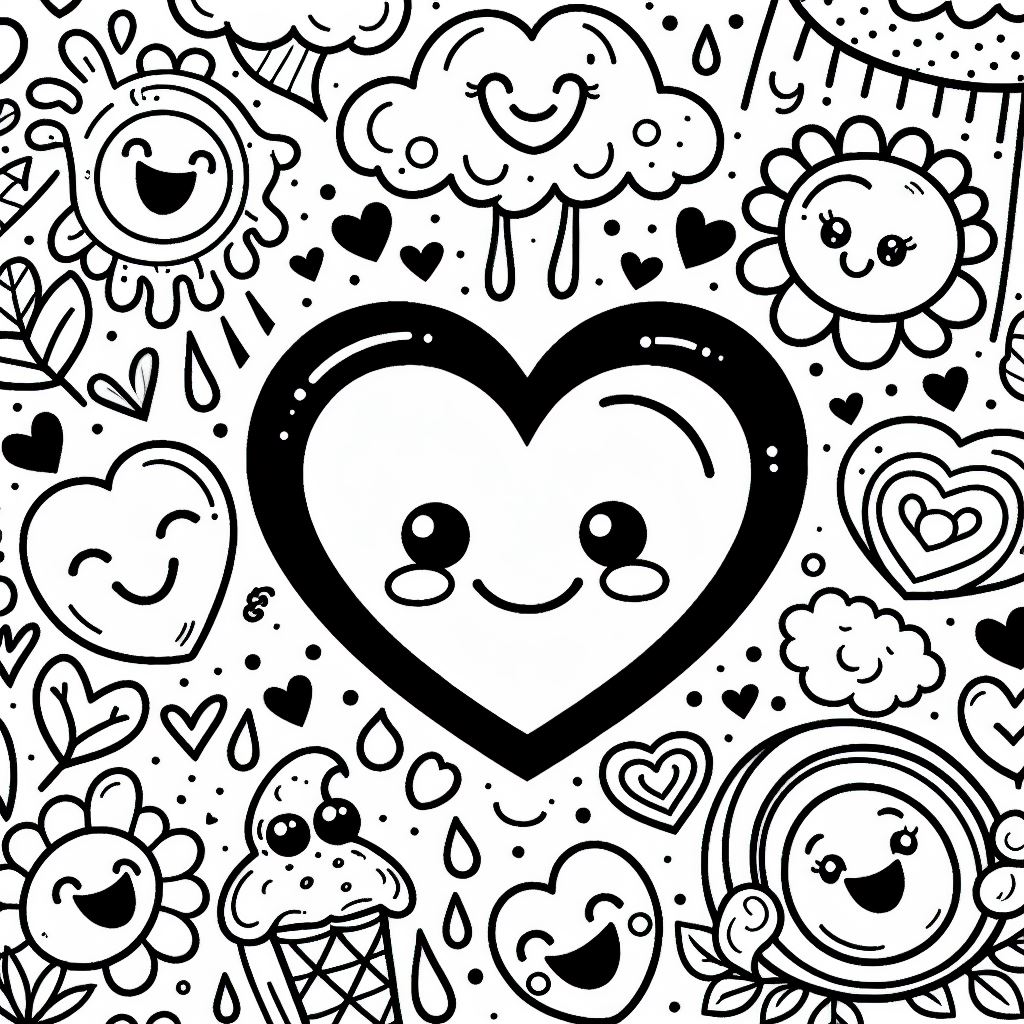 Dibujos para colorear e imprimir Corazones