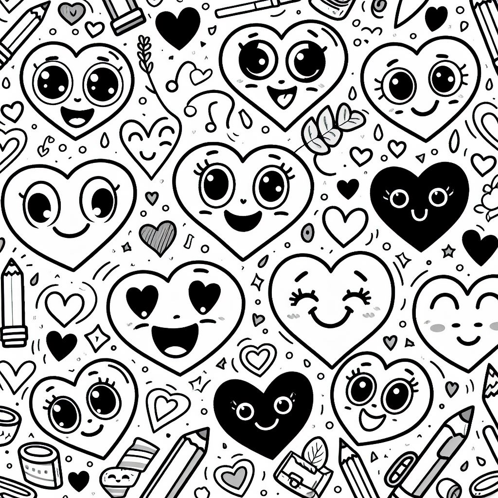 Dibujos para colorear e imprimir Corazones
