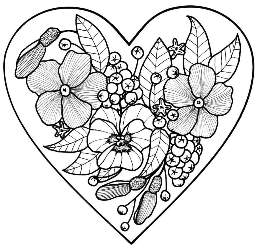 Dibujos para colorear e imprimir Corazones