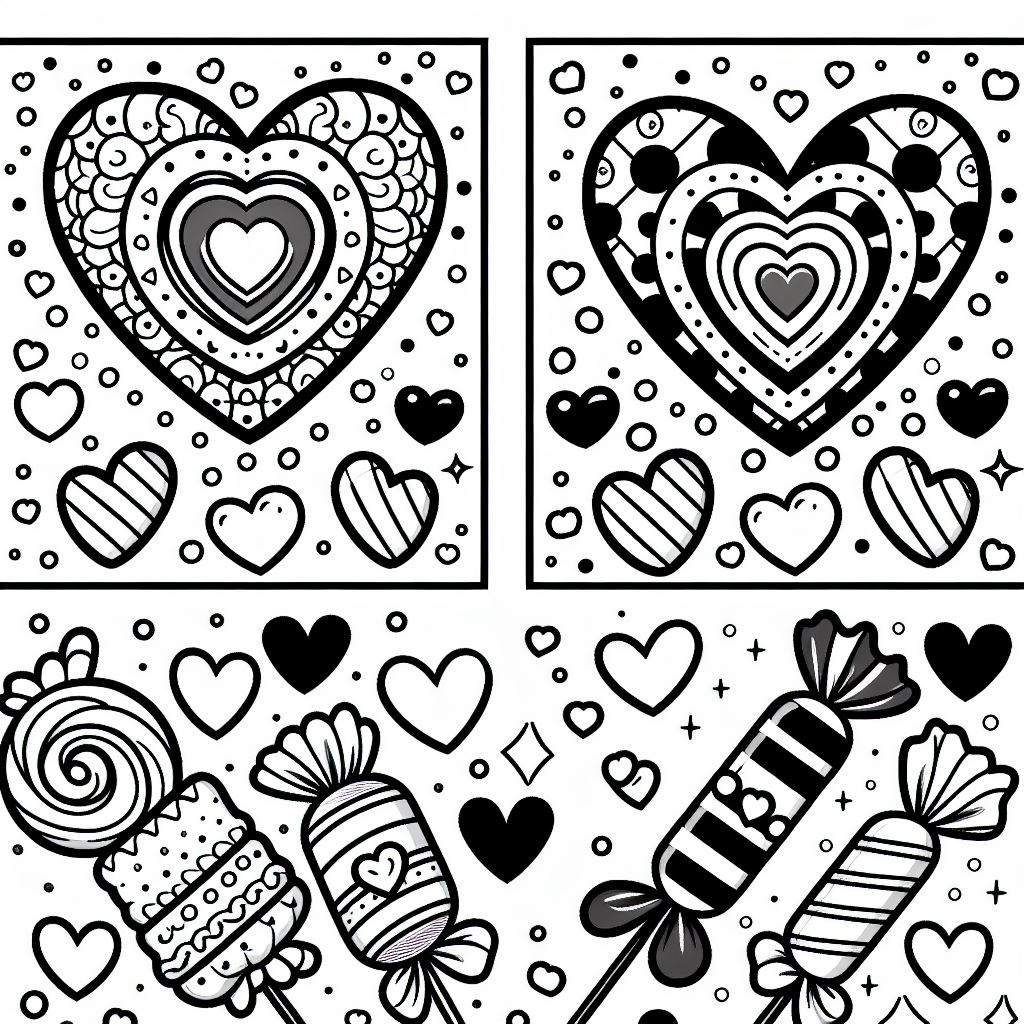 Dibujos para colorear e imprimir Corazones