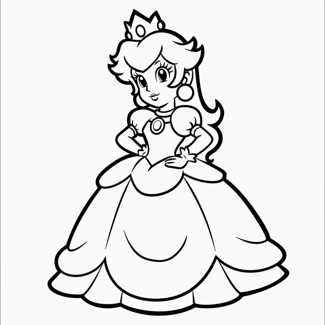 Dibujos para colorear e imprimir Princesa Peach