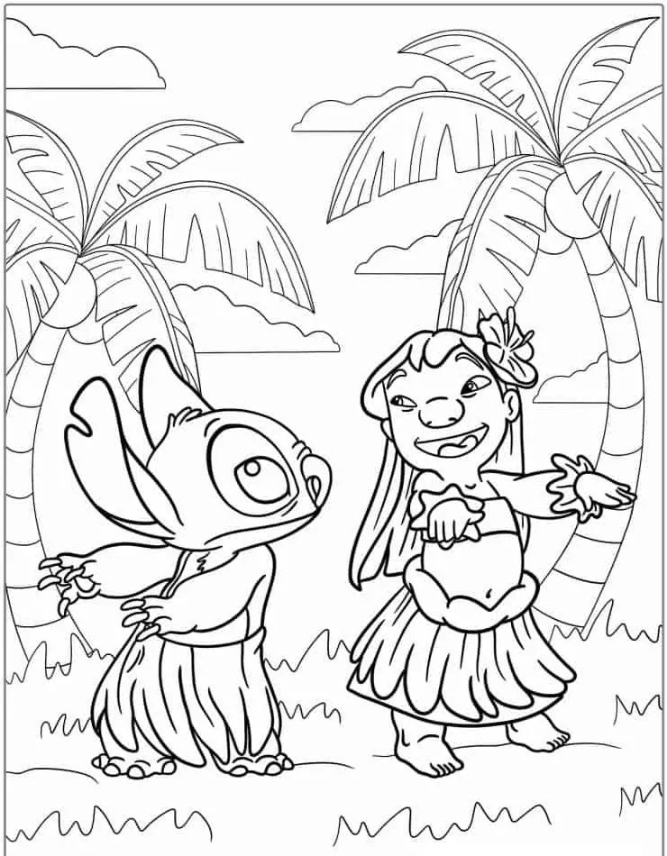 Dibujos para colorear e imprimir Lilo Y Stitch