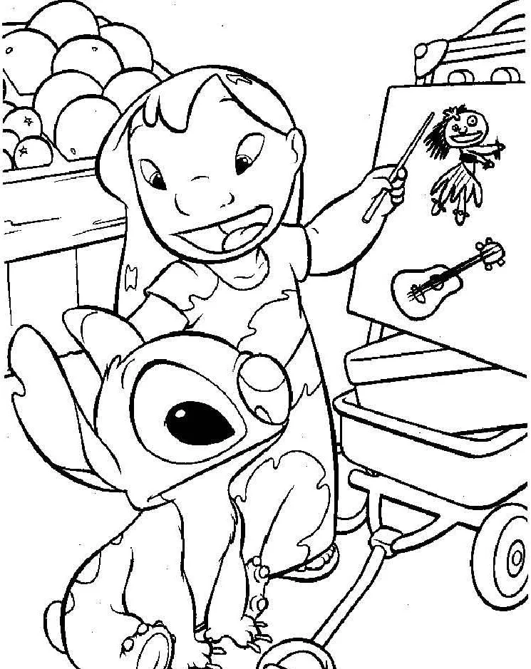 Dibujos para colorear e imprimir Lilo Y Stitch