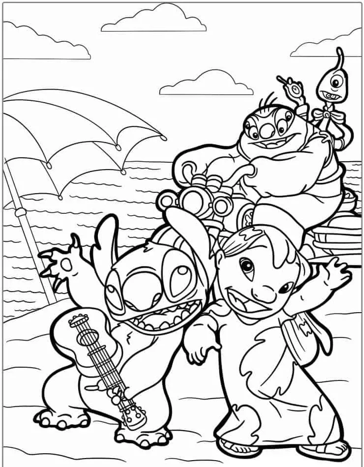 Dibujos para colorear e imprimir Lilo Y Stitch