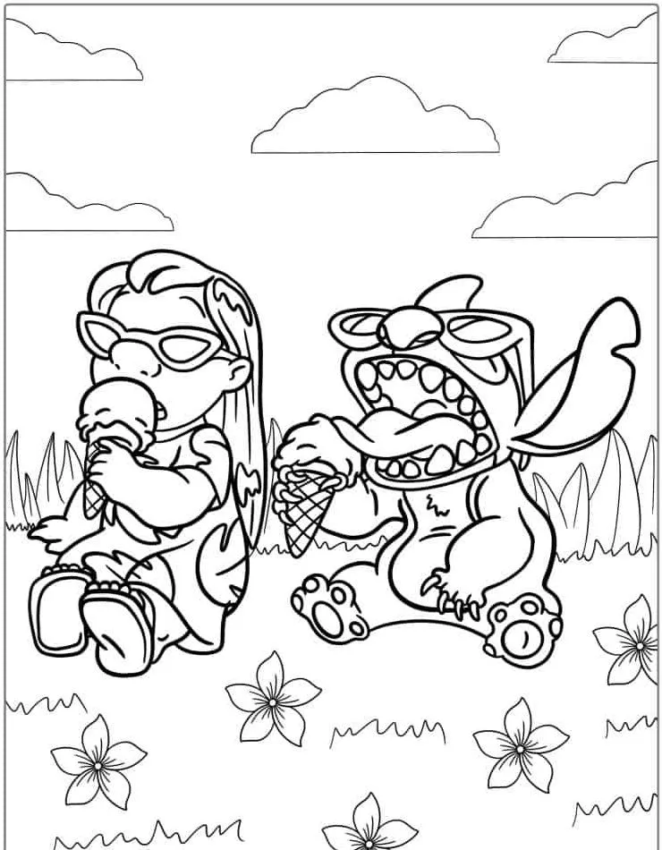 Dibujos para colorear e imprimir Lilo Y Stitch