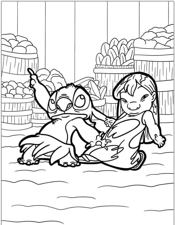 Dibujos para colorear e imprimir Lilo Y Stitch
